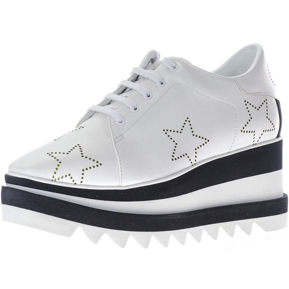Stella McCartney Shoes - Stella McCartney White and Black Platform Sneakers